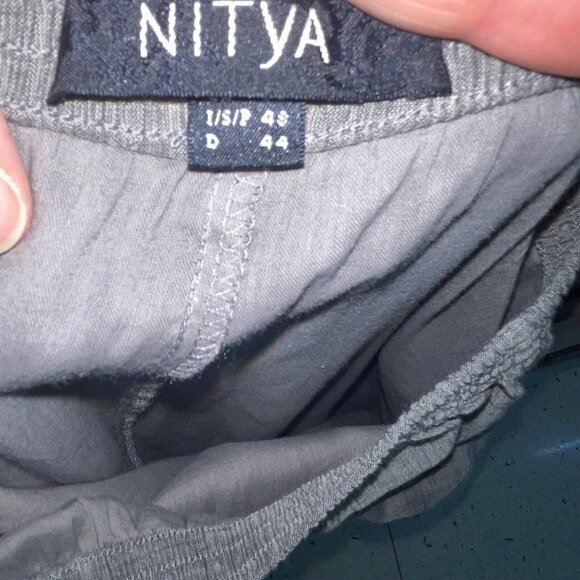 Nitya Womens Two Piece Set Jacket And Pants Suit Size 10 Gray Pure Cotton - Picture 6 of 16